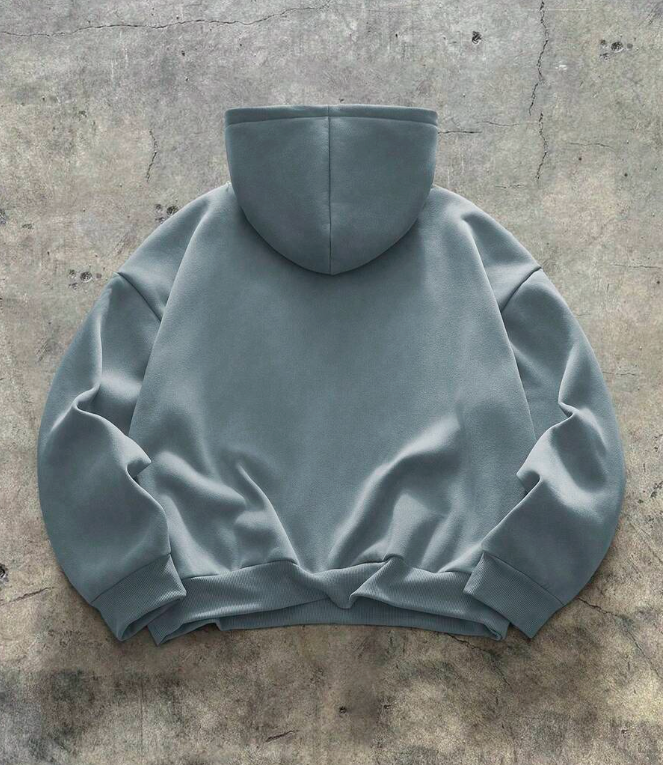 Axepeak Curved Paneling Blue Hoodie
