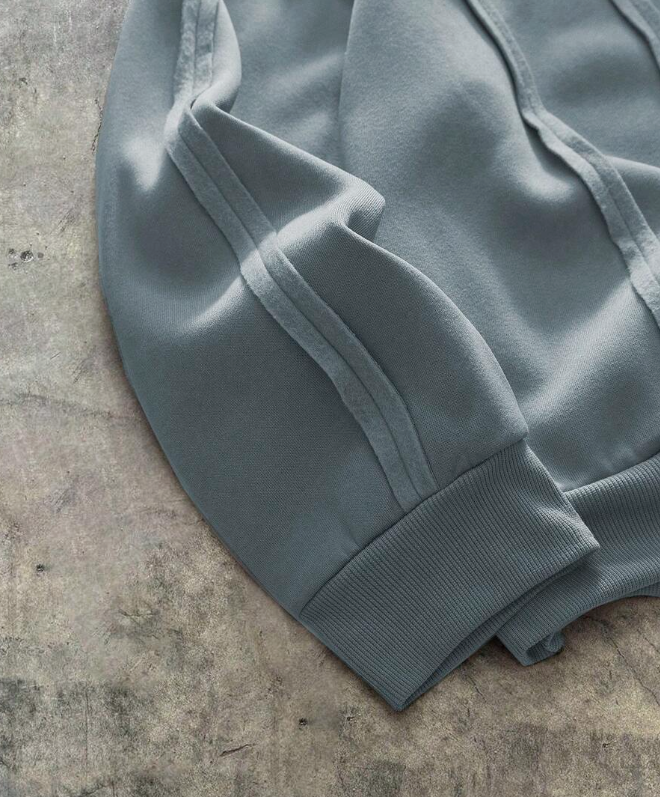 Axepeak Curved Paneling Blue Hoodie