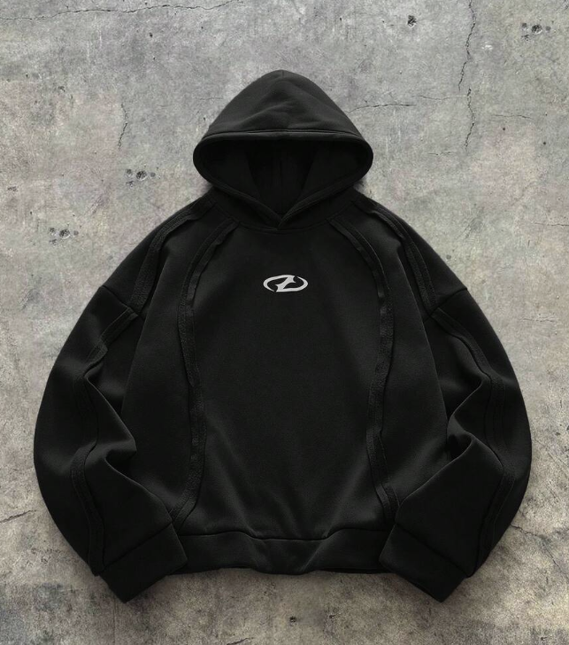 Axepeak Black Double Hooded Hoodie