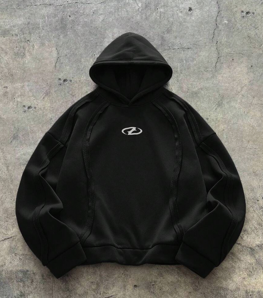 Axepeak Black Double Hooded Hoodie