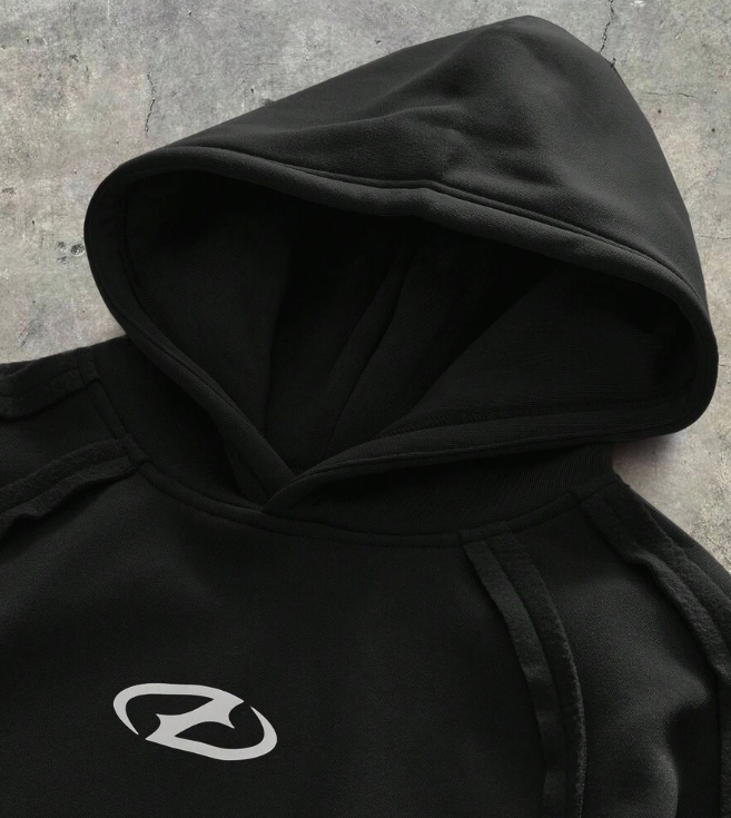 Axepeak Black Double Hooded Hoodie
